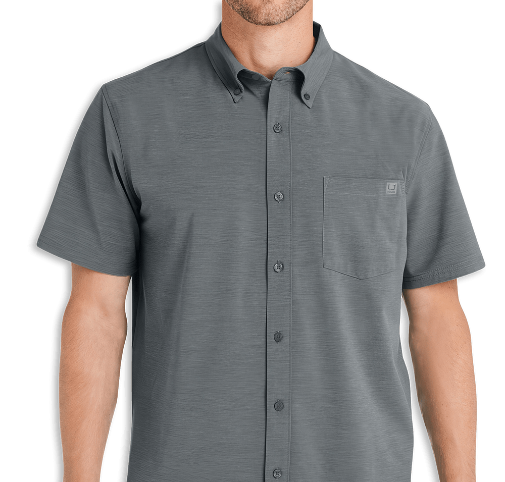 HUK Kona Solid UPF 30 Short Sleeve Work Shirt - Embroidered-default