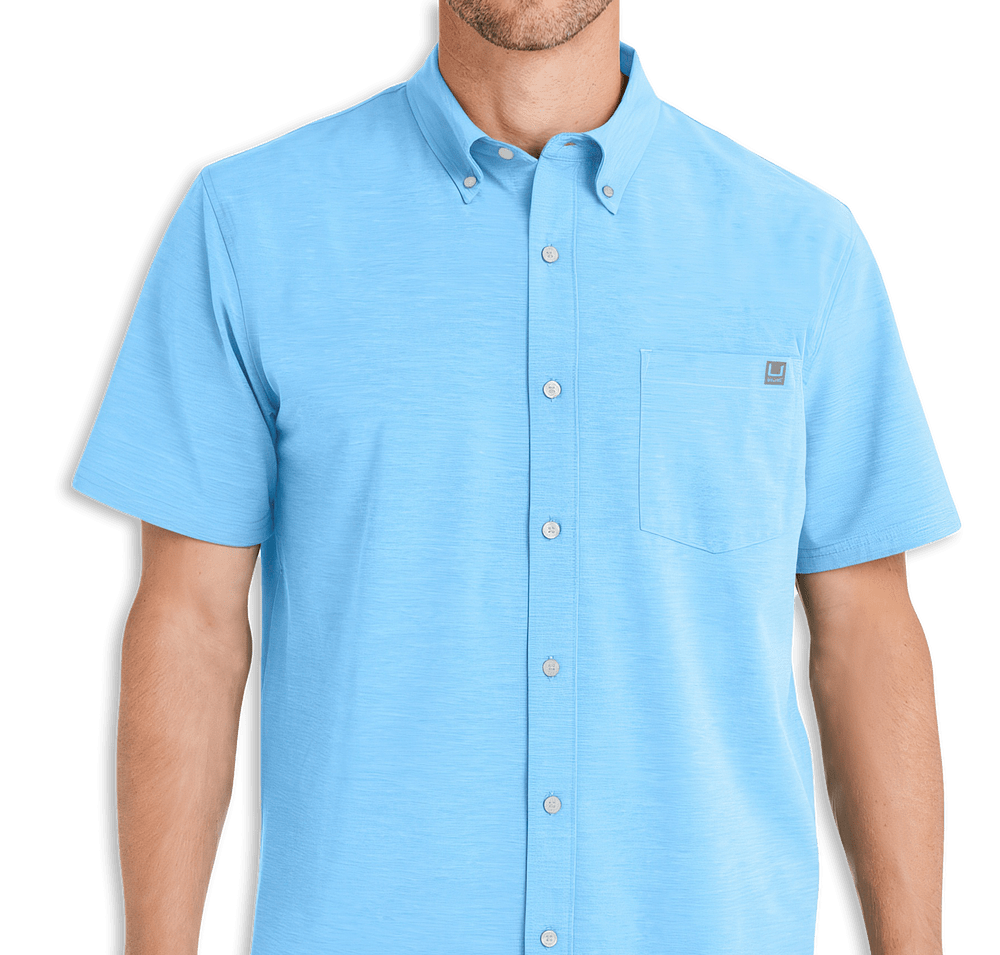 HUK Kona Solid UPF 30 Short Sleeve Work Shirt - Embroidered-default