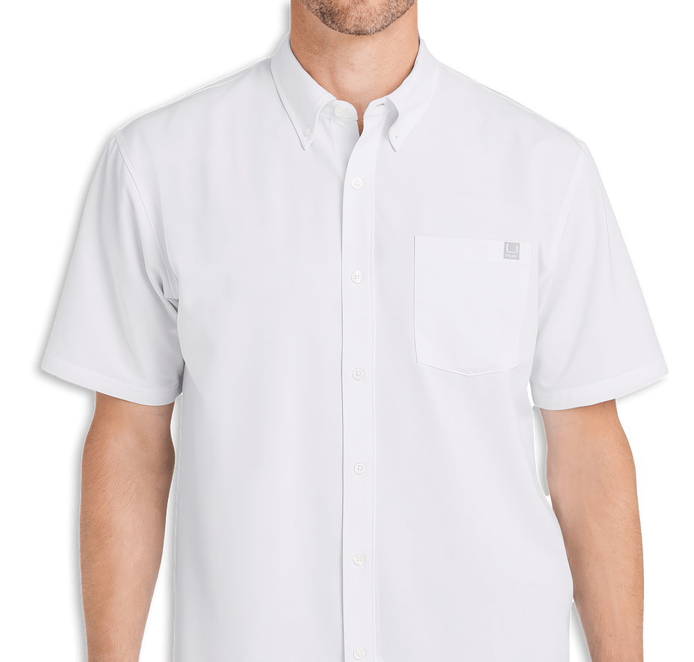 HUK Kona Solid UPF 30 Short Sleeve Work Shirt-default