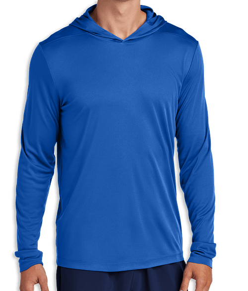 Sport-Tek UPF 50 Hooded Long Sleeve Performance Shirt in True Royal