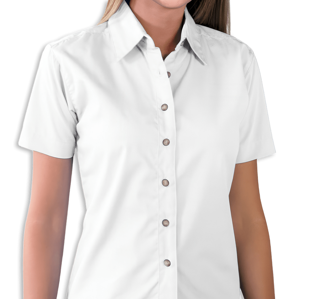 Blue Generation Women's Superblend Poplin Short Sleeve Dress Shirt-default