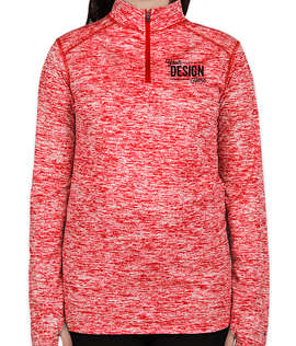 Badger Women's Heather Quarter Zip Performance Shirt - Color: Red