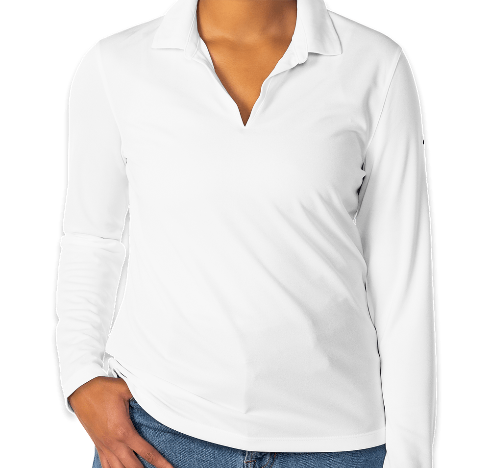 Nike Women's Dri-FIT Micro Pique Long Sleeve Performance Polo 2.0 - Printed-default