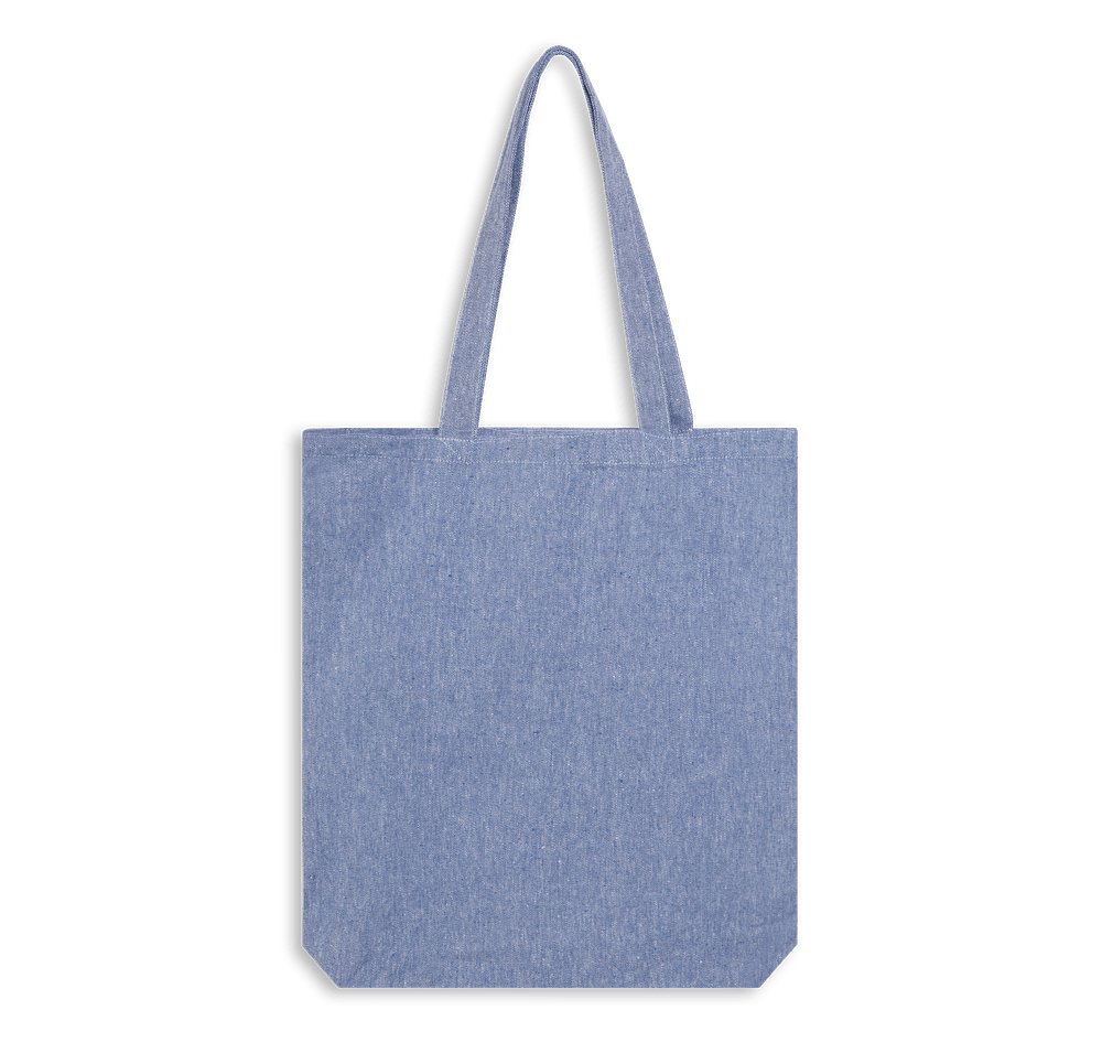 Medium Self-Fabric Handles Gusseted Recycled Canvas Tote Bag-default