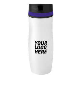 Full Color 14 oz. Persona Wave Trail Vacuum Insulated Tumbler - Color: White / Purple