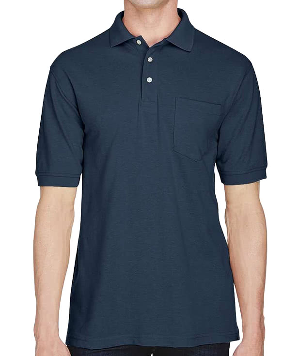 Harriton Easy Blend Pique Pocket Polo