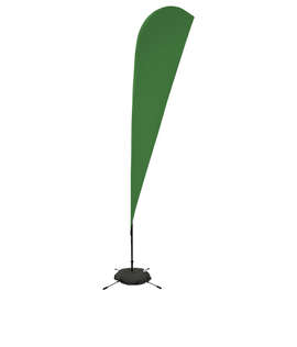 Full Color 11.5' Streamline Teardrop Flag with Cross Base - Color: Kelly Green
