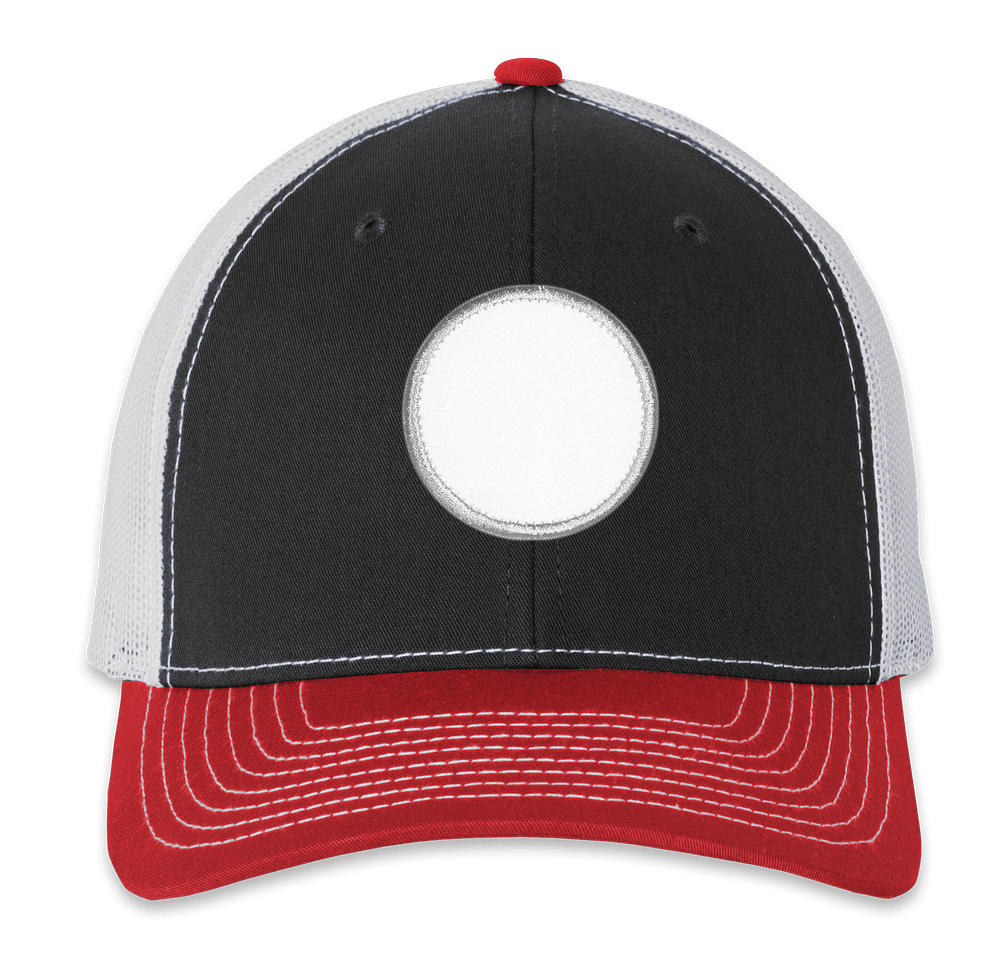 Richardson Snapback Trucker Hat - Circle Patch - Embroidered-default