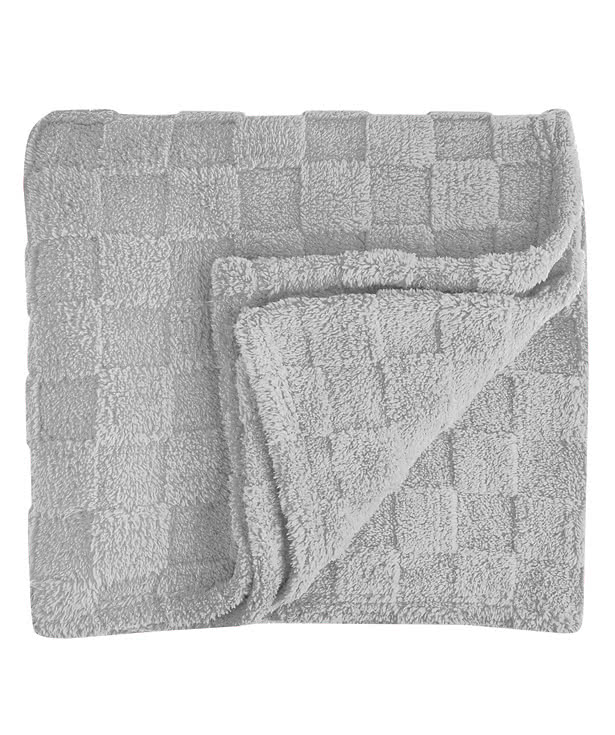 Checkered Recycled Sherpa Blanket