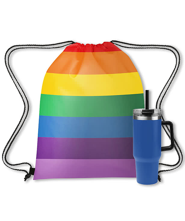 Rainbow Sports Drawstring Bag