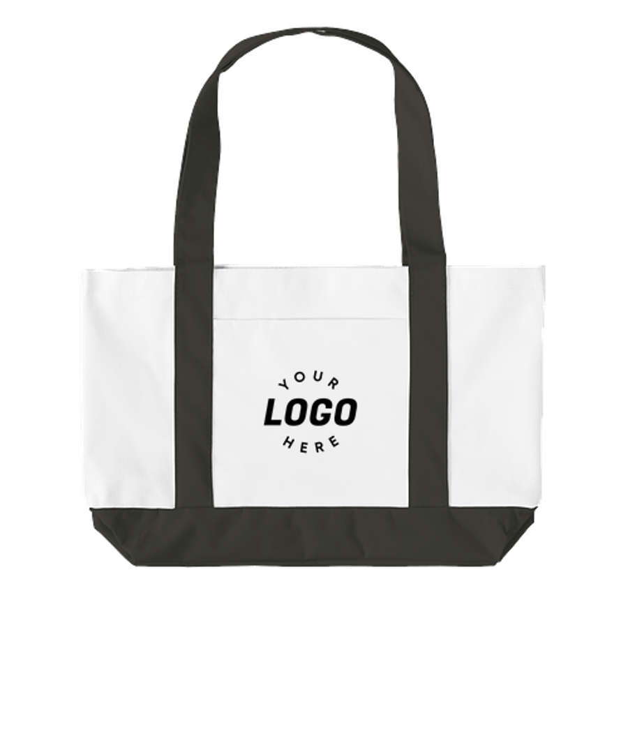 Large Cruiser Poly Tote Bag in White / Black