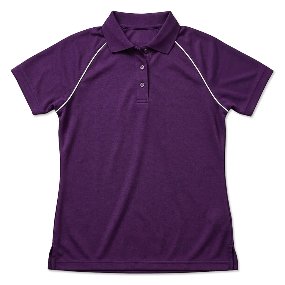 Blue Generation Women’s Performance Contrast Piping Polo - Embroidered