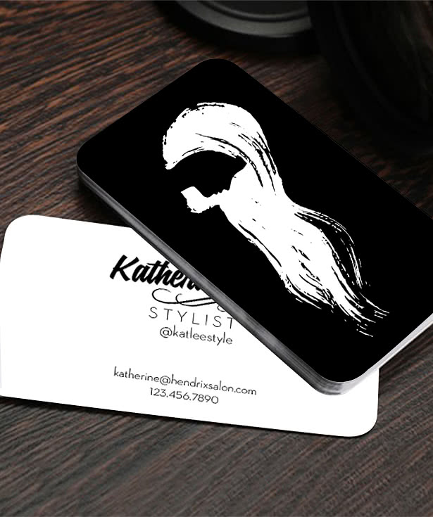 2" x 3.5" Horizontal Rounded Corner Business Cards - 14pt. Cardstock
