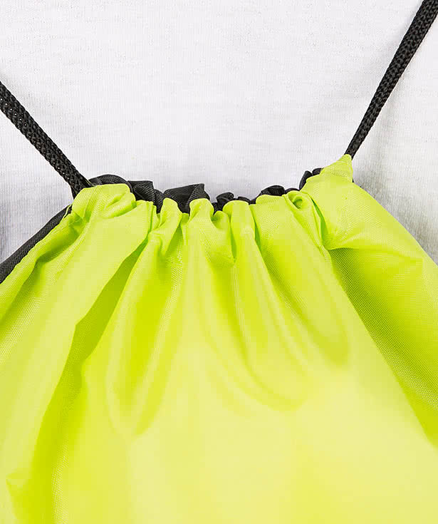 Contrast Zipper Drawstring Bag