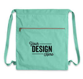 Midweight Pigment Dyed Canvas Drawstring Bag - Color: Sea Glass Green