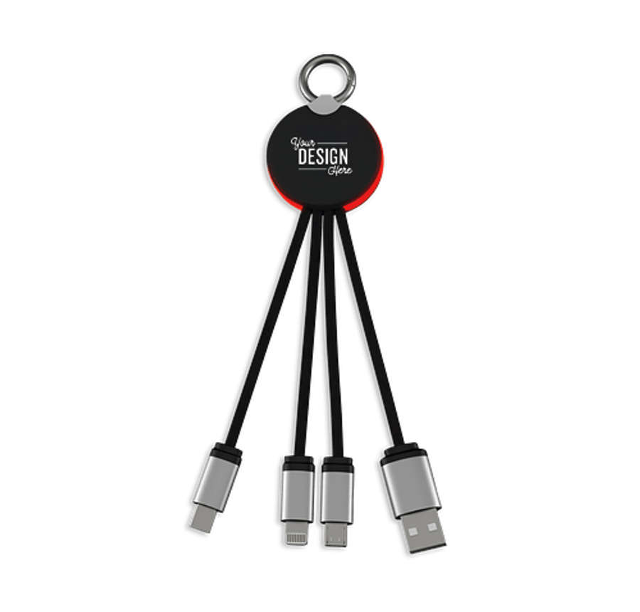 Laser Engraved SCX Innovative Design Eco Light Up Charging Cable in Red