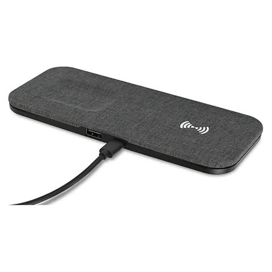 Laser Engraved Eden Dual Wireless Charging Pad in Charcoal Heather