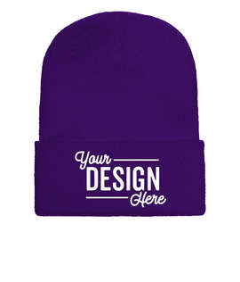 Yupoong Solid Cuff Beanie - Color: Purple