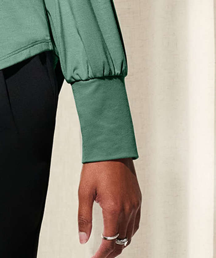 Mercer+Mettle Women's Stretch Jersey Long Sleeve Blouson Shirt