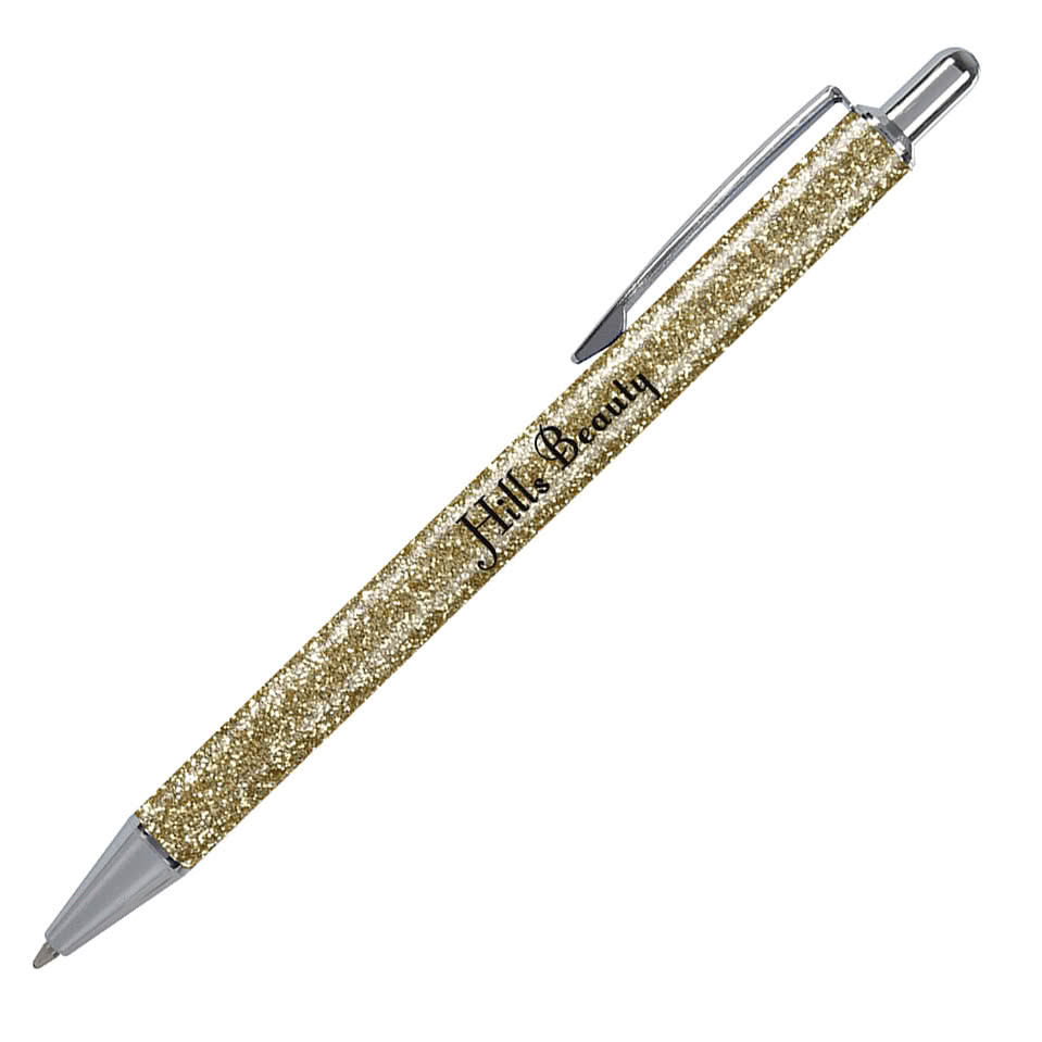 Aluminum Glitter Crush Ballpoint Pen (black ink)