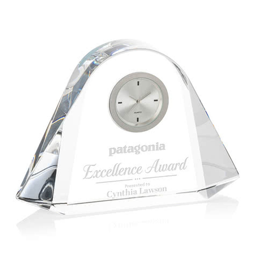Laser Etched Everall Clock in Clear