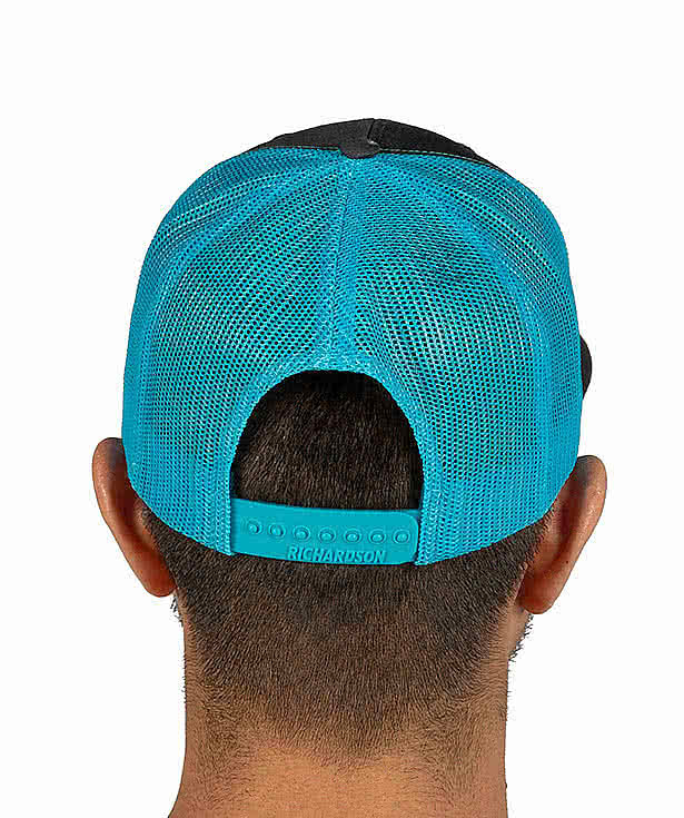Richardson Snapback Trucker Hat - Rectangle Faux Leather Patch - Laser Engraved