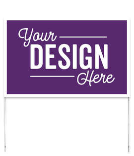 Full Color 22" x 14" Poster Yard Sign with Metal Frame - Color: Team Purple