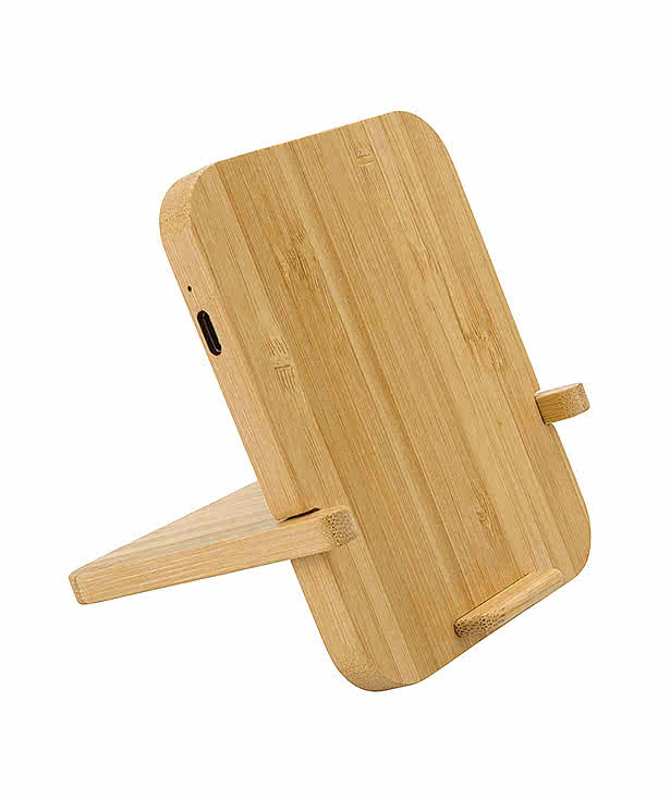 Bamboo 10W Wireless Charger with Phone Holder