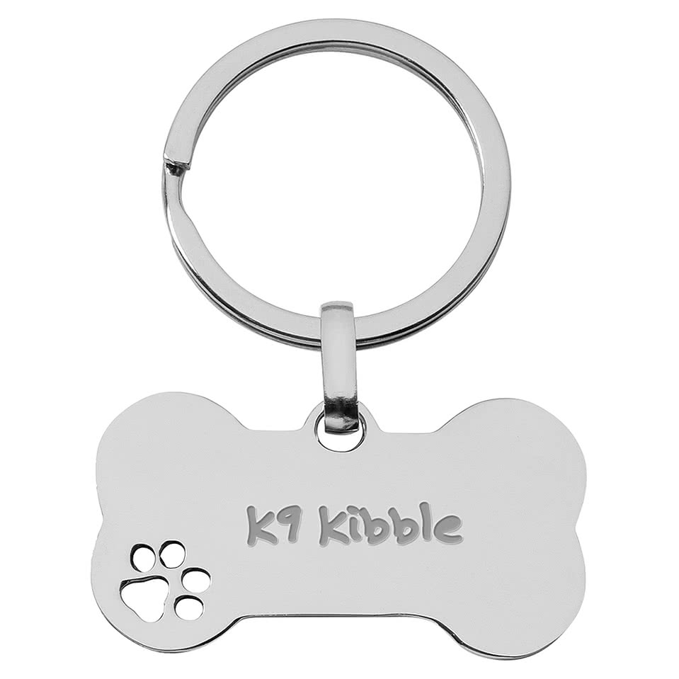 Laser Engraved Pet Bone Shape Keychain