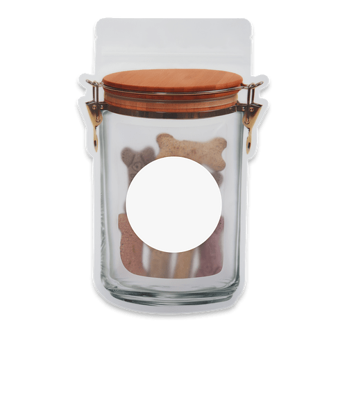 Full Color Reusable Storage Bag with Dog Bone Treats in White