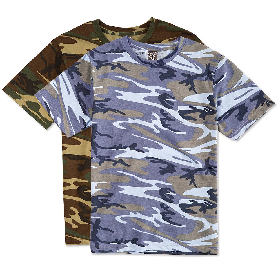 Custom Code Five Camo T shirt Design Short Sleeve T shirts