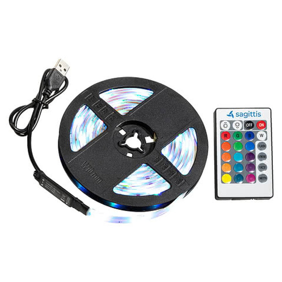 Gig 9.8 ft. 90-LED Multicolor Light Strip with Remote Control in White