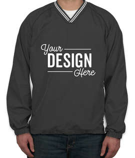 Sport-Tek Tipped V-Neck Windshirt - Color: Graphite Grey / White