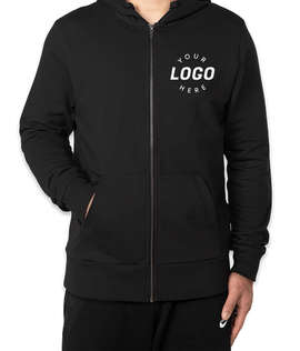Allmade Organic French Terry Zip Hoodie - Color: Deep Black