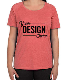 Sport-Tek Women's Tri-Blend Raglan Performance Shirt - Color: True Red Heather