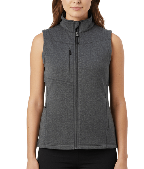 Edwards Women's Performance Tek Fleece Vest in Grey Heather / Black