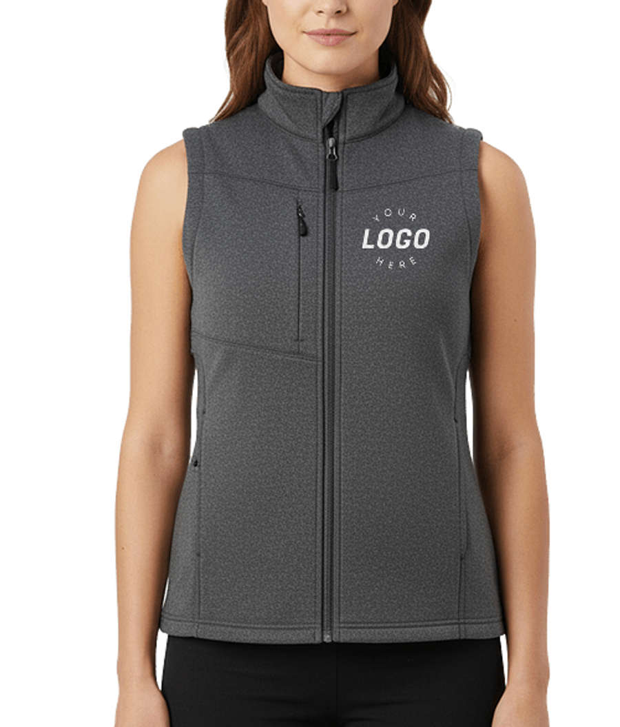 Edwards Women's Performance Tek Fleece Vest in Grey Heather / Black