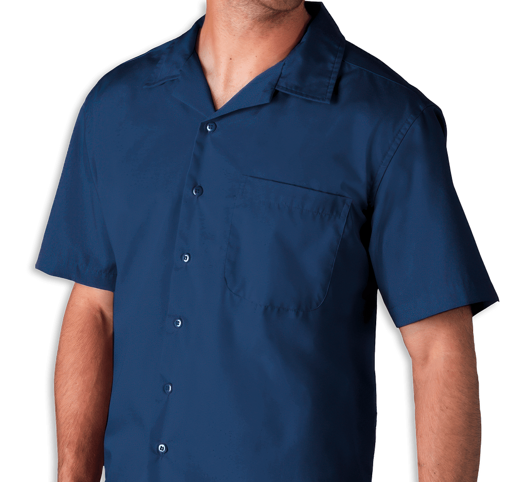 Blue Generation Poplin Short Sleeve Camp Shirt - Embroidered-default