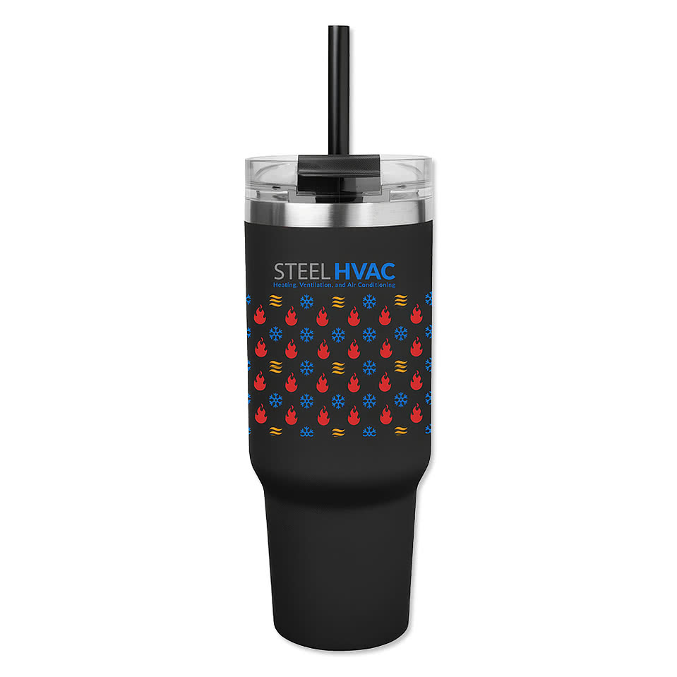 Full Color 40 oz. Naomi Intrepid Stainless Steel Tumbler with Straw