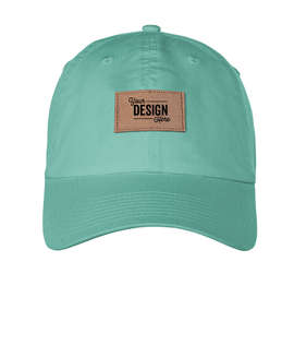 Ahead Largo Washed Twill Baseball Hat with Tan Rectangle Patch - Color: Coastal Green