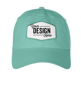Ahead Largo Washed Twill Baseball Hat with White Hexagon Patch - Color: Coastal Green