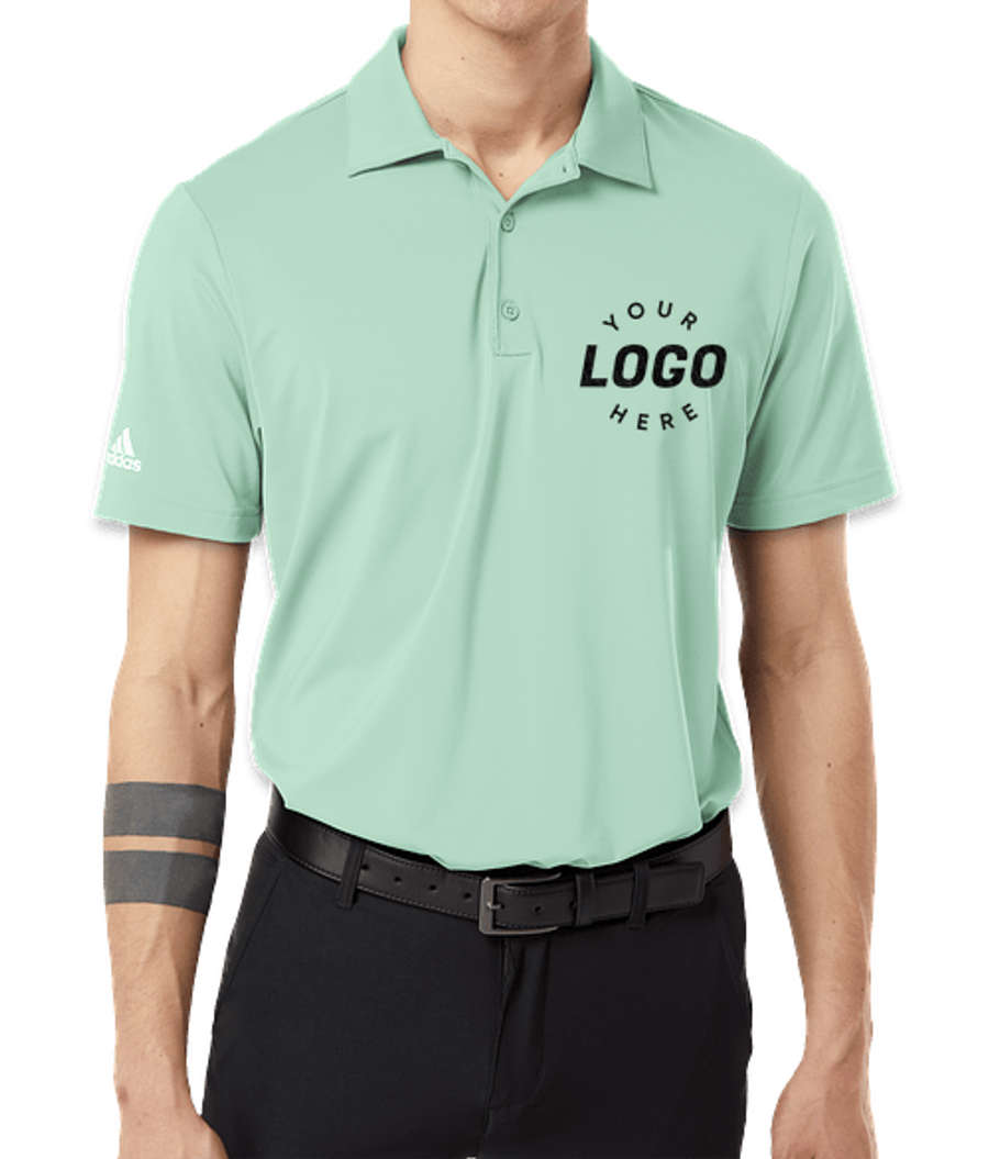 Adidas Ultimate Recycled UPF 50 Performance Polo - Embroidered in Clear Mint