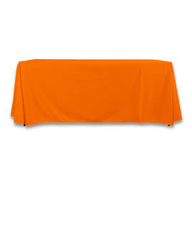 Full Color 6' Economy Open-Back Throw Tablecloth - Color: Orange