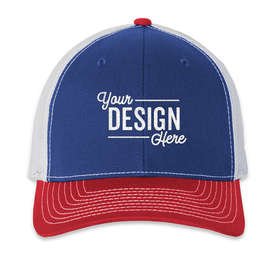 Richardson Snapback Trucker Hat - Color: Royal / White / Red