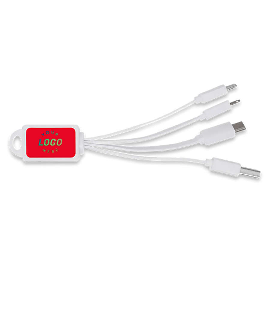 Full Color Squid 2.0 4-in-1 Charging Cable in Red
