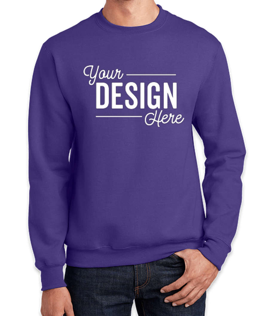 Port & Company Essential Crewneck Sweatshirt in Purple