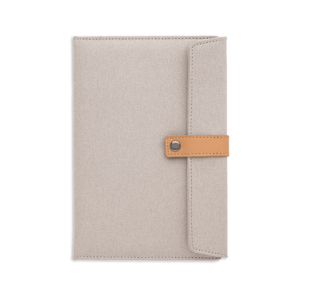 Two-Tone Notebook with Leather Closure-default
