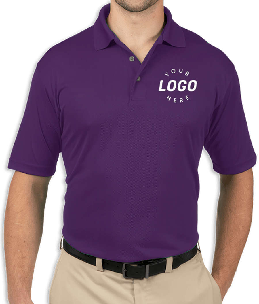 Blue Generation BLU-X-DRI Textured Mesh Performance Polo - Printed in Purple