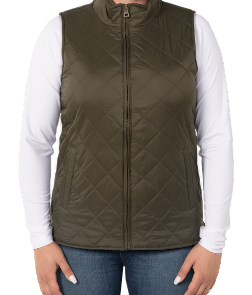 Weatherproof Women's Vintage Diamond Quilted Vest in Rosin