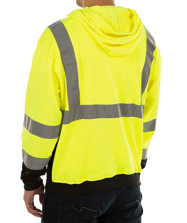 Kishigo Class 3 Hi-Vis Hooded Full Zip Sweatshirt - Embroidered